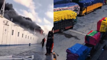 Viral Video Truk Mengantre Masuk Kapal KM Mutiara Sentosa 2 Sebelum Terbakar, Netizen Doakan Penumpang Selamat