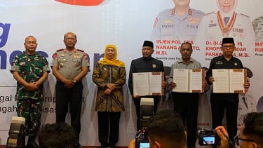 Forkopimda Jatim dan Sejumlah Ormas hingga Mahasiswa Gelar Deklarasi Damai, Komitmen Jaga Kerukunan Bangsa