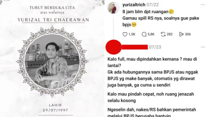 Curhat di Threads Tak Kunjung Dapat Kamar di Rumah Sakit Berujung Dinyinyirin Netizen: Gak Bisa Minta Maaf, Beliau Sudah Berpulang