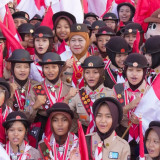 Gubernur Khofifah Lepas 1537 Kontingen Pramuka Jatim ke Jambore Nasional XII