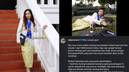 Viral Komplain soal Hasil Foto Wisuda yang Dinilai Jelek, Netizen: Mbak Ely Kurang Effort, Maaf Terlalu Jujur