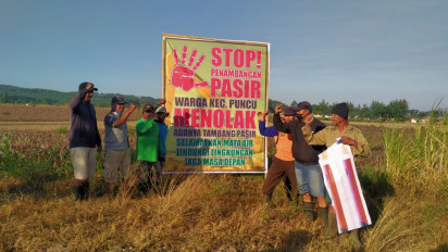 Warga Puncu Kediri Tolak Tambang Pasir, Khawatir Mata Air dan Pipa Air Bersih Terancam