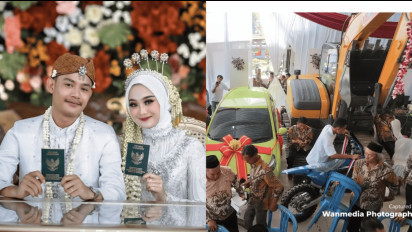 Viral Pernikahan Sultan dengan Mahar Ekskavator hingga Mobil Rubicon, Apa Pekerjaan Pengantin Pria?