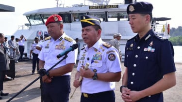 Bakamla RI Sambut Kedatangan Kapal Coast Guard Malaysia dan Singapura