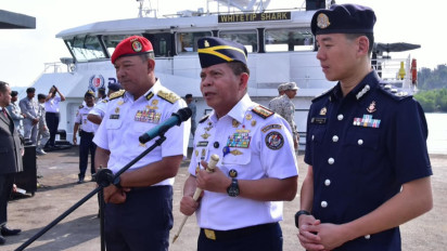 Bakamla RI Sambut Kedatangan Kapal Coast Guard Malaysia dan Singapura