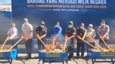 Bea Cukai Sumbawa Musnahkan BKC Ilegal Rp827 Juta, 1,5 Juta Batang Rokok Disita