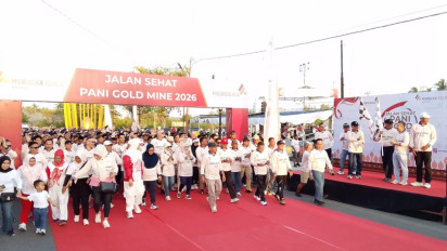 Semarakkan HUT RI Lewat Jalan Sehat, PT PETS Tunjukkan Komitmen Good Mining Practice di Pohuwato