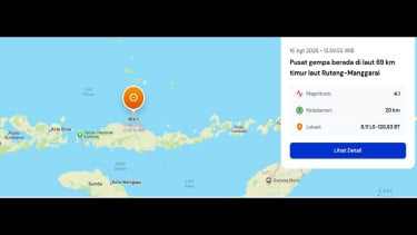 NTT Kembali Diguncang Gempa, Kali Ini Berkekuatan Magnitudo 4,1
