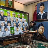 Dari Prabowo hingga Kiai Pendiri NU, 100 Lukisan Wajah Tokoh Bakal Hiasi Muktamar ke-35 di Jombang