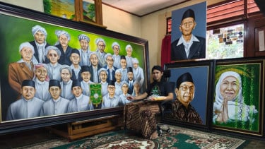 Dari Prabowo hingga Kiai Pendiri NU, 100 Lukisan Wajah Tokoh Bakal Hiasi Muktamar ke-35 di Jombang