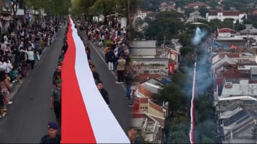 Bendera Merah Putih Sepanjang 481 Meter Membentang di Malioboro, 1000 Warga Yogyakarta Turut Antusias