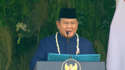 HUT ke-81 R, Prabowo Ajak Peserta Upacara Doakan Korban Bencana Sumatera dan NTT