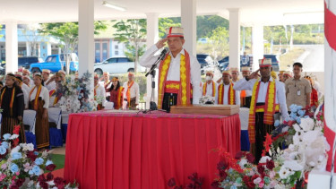 Mendagri Tito Karnavian Pimpin Upacara HUT Ke-81 Kemerdekaan RI di Lapangan Natas Lehong Manggarai Timur