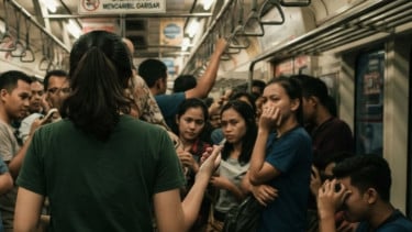 Viral Wanita Berkaus Hijau Bikin Gaduh di KRL, Teriak hingga Pukul Penumpang, KAI Ambil Tindakan Tegas