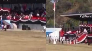 Viral! Detik-Detik Warga NTT Kocar-Kacir Saat Upacara HUT RI ke-81 Gara-Gara Gempa Bumi!