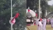 Viral Video Bendera Merah Putih Jatuh saat Upacara HUT RI ke-81, Sikap Petugas Tuai Pujian