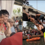Viral, Bule Ikut Lomba Panjat Pinang di Kalimalang, Sebut Ketagihan hingga Pengin Ikut Lagi Tahun Depan