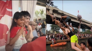 Viral, Bule Ikut Lomba Panjat Pinang di Kalimalang, Sebut Ketagihan hingga Pengin Ikut Lagi Tahun Depan