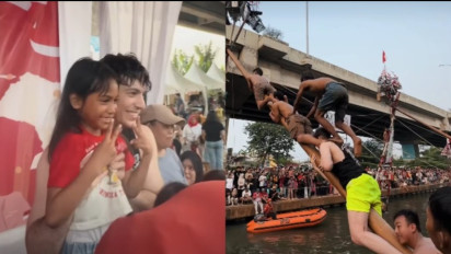 Viral, Bule Ikut Lomba Panjat Pinang di Kalimalang, Sebut Ketagihan hingga Pengin Ikut Lagi Tahun Depan