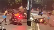 Meresahkan! Pria Diduga ODGJ Pukuli Pengendara Motor Pakai Balok hingga Pingsan di Dekat Stasiun Lenteng Agung