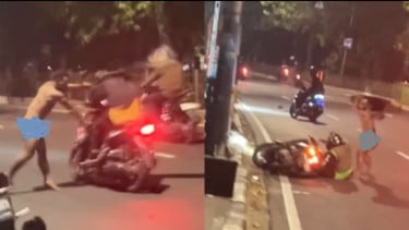 Meresahkan! Pria Diduga ODGJ Pukuli Pengendara Motor Pakai Balok hingga Pingsan di Dekat Stasiun Lenteng Agung