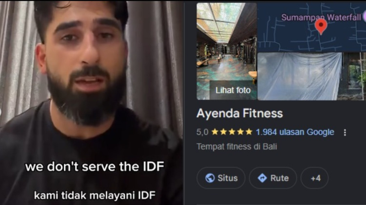 Sikap Pemilik Gym di Bali terhadap Tamu dari Israel Tuai Simpati Warga Dunia, Lokasi Usahanya Banjir Bintang 5
            - galeri foto