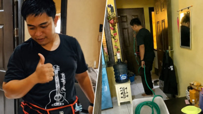 Viral! Tak Malu Mencari Rezeki Halal, Polisi ini Nyambi Menjadi Tukang Cuci AC setelah Tugas Dinas