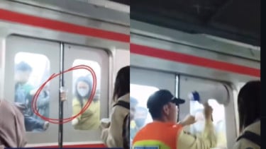 Viral Video Penumpang KRL Tangannya Kejepit Pintu, Netizen Malah Salfok Sama Barang yang Digenggam