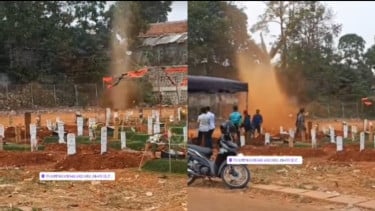 Warga Jagakarsa Geger, Angin Puting Beliung Kelilingi Area Pemakaman Kampung Kandang
