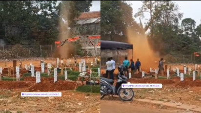 Warga Jagakarsa Geger, Angin Puting Beliung Kelilingi Area Pemakaman Kampung Kandang