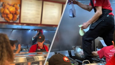 Berdiri di Area Penggorengan saat Masak Makanan, Aksi Pegawai Restoran Chinse-American Food Ternama Viral