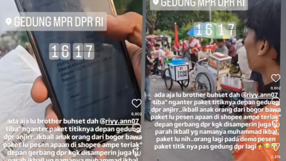 Bikin Ketawa, Aksi Tukang Paket Cari Orang saat Demo di DPR, Videonya Tuai Beragam Reaksi Netizen