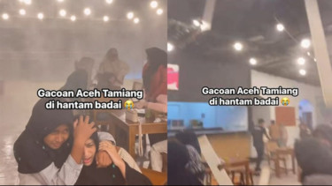 Viral, Badai Dahsyat Terjang Aceh: Puing Restoran Berterbangan, Pengunjung Panik Selamatkan Diri