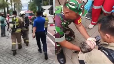 Aksi Heroik Petugas Damkar Mengevakuasi Bayi Saat Kebakaran Apartemen Pavilion Jakpus Jadi Sorotan