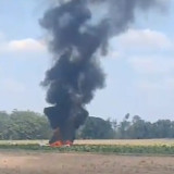 Detik-detik Pesawat Jatuh dan Terbakar Hebat di Blora Jawa Tengah, Diduga Berpenumpang Dua Orang