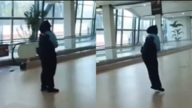 Viral, Petugas Kebersihan Bandara Soetta Diduga Kesurupan: Menangis Histeris hingga Cosplay Jadi Pocong