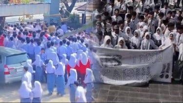 Detik-detik Aksi Protes Ratusan Siswa SMAN 1 Pamanukan Subang Terkait Dugaan Pelecehan Seksual Berujung Ricuh 