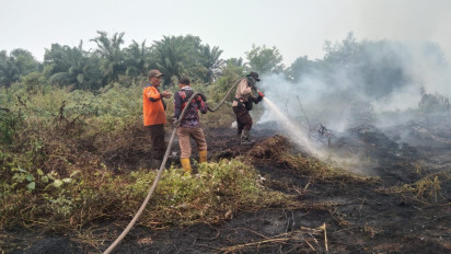 Polda Sumsel Gencarkan Pemadaman dan Pendinginan Karhutla di Banyuasin, Polres Banyuasin: Sisa 10 Hektare