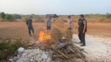 Judi Sabung Ayam di Sidayu Gresik Digerebek Polisi, Kurungan Ayam Dibakar