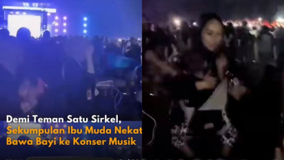 Miris, Sekelompok Ibu Muda Gendong Anak saat Nonton Konser Musik, Warganet Soroti Kondisi Pendengaran Bayinya