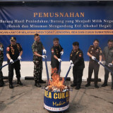 Bea Cukai Sumbagbar Musnahkan 44,6 Juta Batang Rokok Ilegal Senilai Rp68,8 Miliar