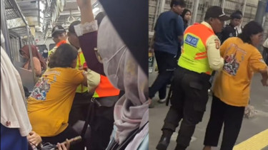 Ibu Penghirup Kamper yang Viral Marah-marah di KRL, Kini Diamankan Petugas Keamanan