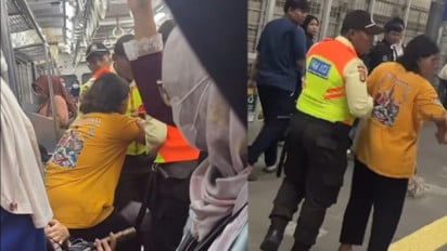 Ibu Penghirup Kamper yang Viral Marah-marah di KRL, Kini Diamankan Petugas Keamanan