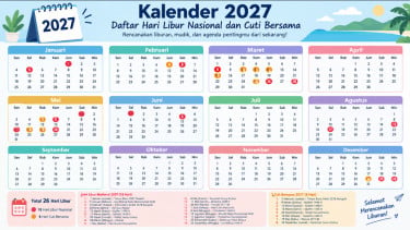 Daftar 26 Hari Libur Nasional dan Cuti Bersama Tahun 2027, Cek Tanggal Lengkapnya