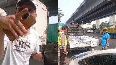 Viral Mobil Pikap Melebihi Muatan Nyaman di Lajur Cepat Tol Japek, Sopir Diminta SIM Langsung Ngamuk-ngamuk