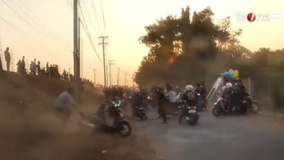 Lakukan Aksi Penggerebekan di Arena Gowa Sulsel, Polisi Bikin Pebalap Liar Kocar Kacir Melarikan Diri