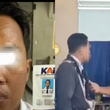 Heboh Video Seorang Pria Berseragam Pegawai KAI Diduga Nyolong Celemek di Minimarket, Videonya Viral di Medsos
