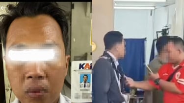 Heboh Video Seorang Pria Berseragam Pegawai KAI Diduga Nyolong Celemek di Minimarket, Videonya Viral di Medsos