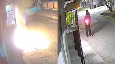 VIral, Rumah Warga Bali Diteror Bom Molotov, 2 Pelaku Terekam CCTV hingga Tinggalkan Surat Utang