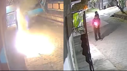 VIral, Rumah Warga Bali Diteror Bom Molotov, 2 Pelaku Terekam CCTV hingga Tinggalkan Surat Utang